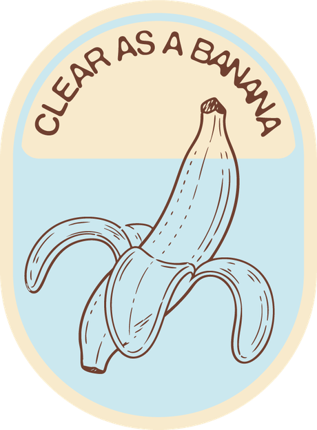 Sticker: clear as a banana
